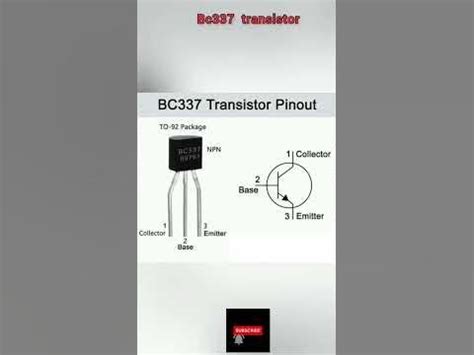 bc337 transistor pinout #akexperiment #electronic #pinout #npn #bc337 ...