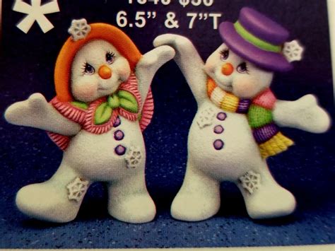 Unpainted Ceramic Bisque Snowman Dancing Snow Couple Etsy