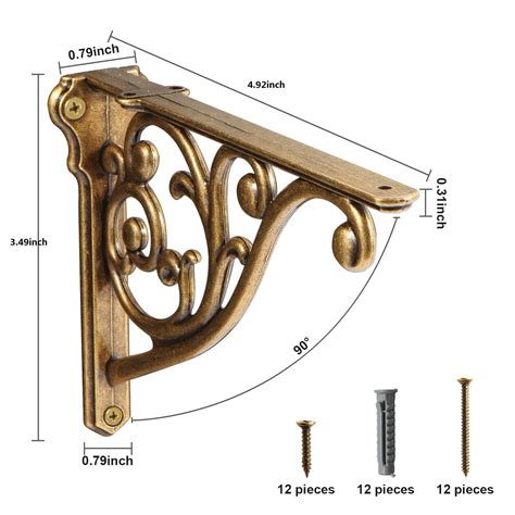 Khtumeware Ornate Decorative Shelf Brackets 5 Inch Small Wall Mounted Shelving Bracket 4 Pack