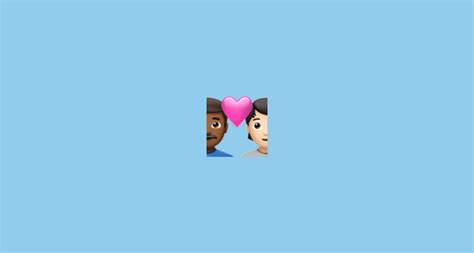 Emoji Casal Apaixonado Homem Pessoa Pele Morena Escura