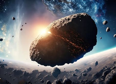 Premium AI Image | big asteroid in the space potentially hazardous ...