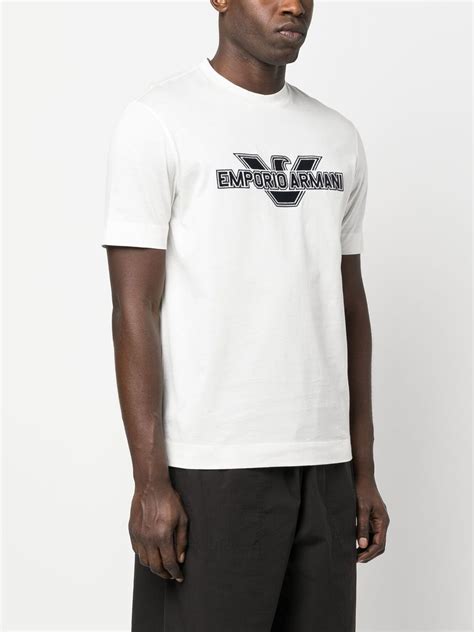 Emporio Armani Embroidered Logo Short Sleeve T Shirt Farfetch