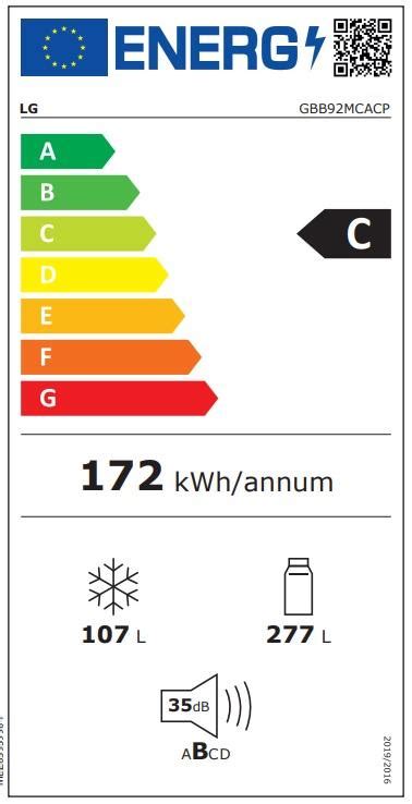 Lg Aldytuvas Gbb Mcacp Energy Efficiency Class C Free Standing Combi