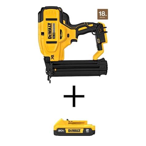 Dewalt 20v Max Xr Lithium Ion Cordless 18 Gauge Brad Nailer With 20v Max Compact Lithium Ion 2