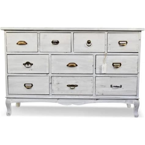 Commode Grainetier Tiroirs Bois Cerus Blanc X X Cm