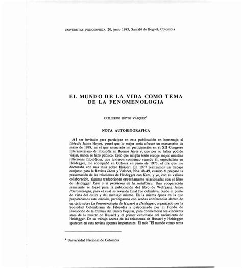 PDF El Mundo de la Vida y La Fenomenología DOKUMEN TIPS