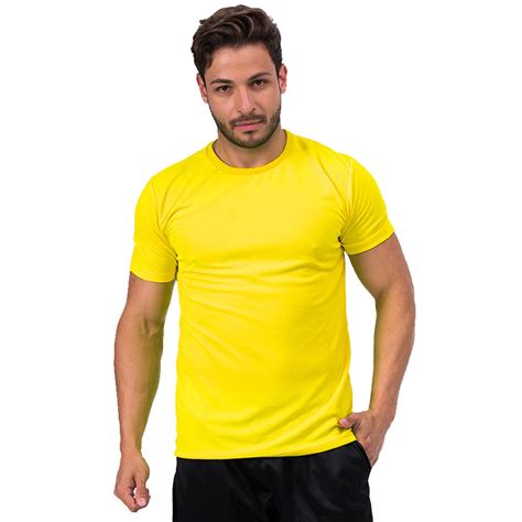 Camiseta Dryfit Masculina Amarela Tech Malhas