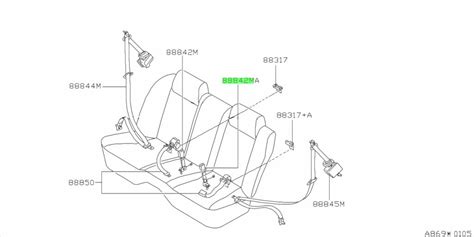 Buy Genuine Nissan P P Belt Assembly Rear Seat