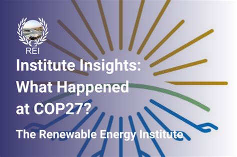 Institute Insights What Happened At Cop The Renewable Energy