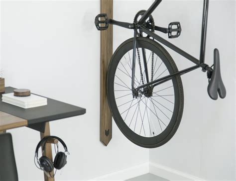 Black Walnut Vertical Bike Rack Gadget Flow