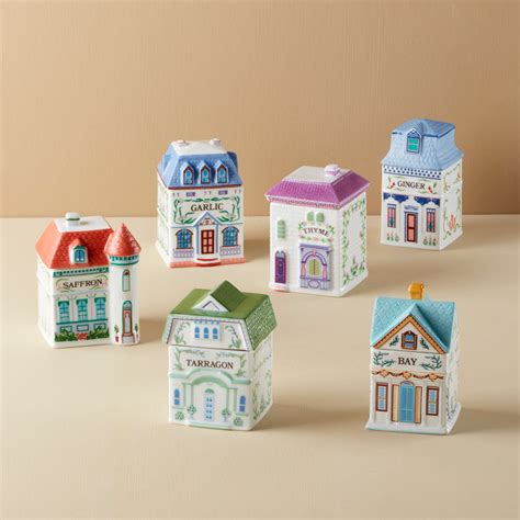 lenox spice village  piece spice jar set gourmet  lenox corporation