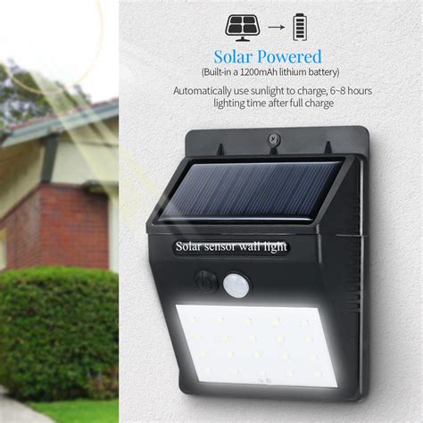 Led Separable Solar Pir Motion Sensor Wall Dim Light Modes Leds