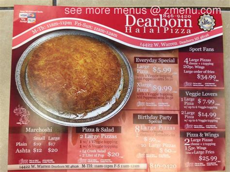 Menu at Dearborn Pizza pizzeria, Dearborn, W Warren Ave