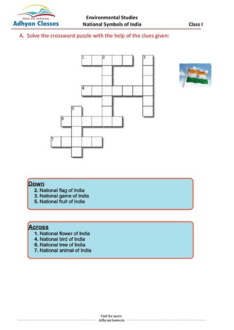 Worksheet On National Symbols