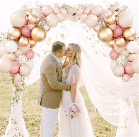 RUBFAC Kit de guirnalda de 168 globos color rubor globos de fiesta de confeti de champán nude