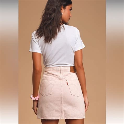 Levi S Skirts Nwt Levis High Rise Deconstructed Pink Denim Mini Skirt Size 27 Poshmark