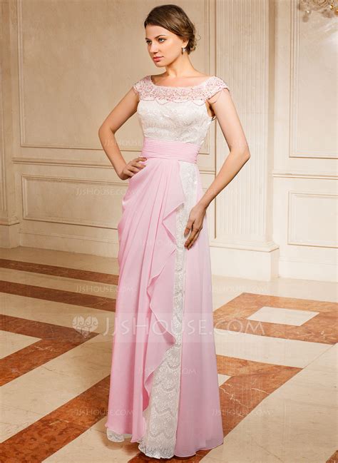 A Lineprincess Off The Shoulder Floor Length Chiffon Lace Mother Of The Bride Dress With Ruffle