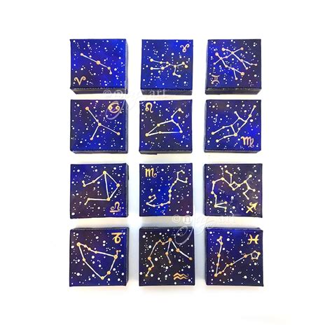 CUSTOM Zodiac Constellation Art 4x4x1.5 Inch Acrylic Canvas - Etsy