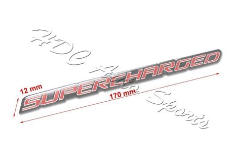 2 X Universal Red Supercharged Aluminum Adhesive Sticker Decal Emblem