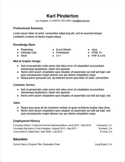 Skills Based Functional Resume Template