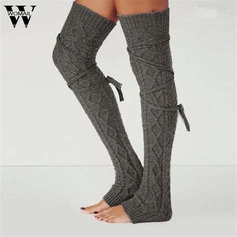 Girls Ladies Women Thigh High Leg Warmers Over The Knee Long Knitted