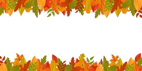 Fall Leaves Border Vector, Sticker Clipart Autumn Wreath With Autumn ...