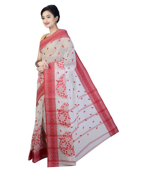 Sangam Kolkata White Bengal Cotton Saree Buy Sangam Kolkata White