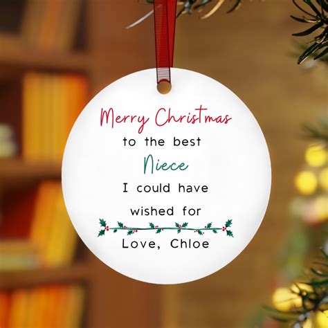 Personalized Merry Christmas For Niece Ornament Custom Best Etsy