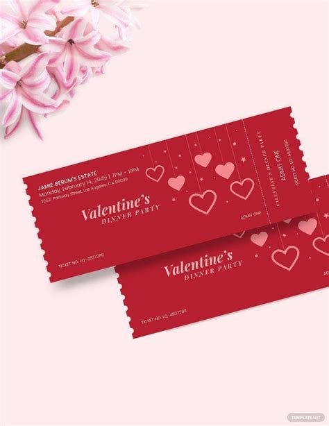 Valentines Party Event Ticket Template In Psd Word Pages Publisher Illustrator Outlook