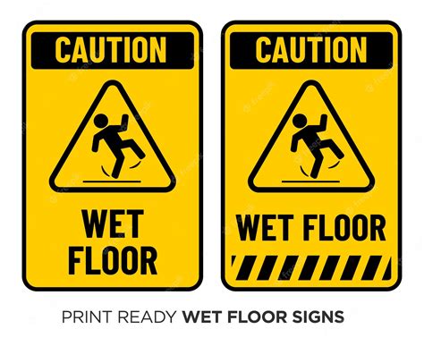 Premium Vector Caution Wet Floor Print Ready Sign Vector