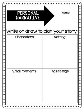 Personal Narrative Organizer Writing Made Easy By Kristin Graham