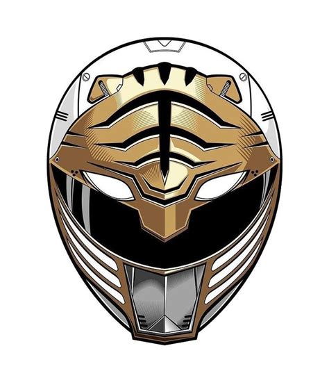 White Ranger Helmet | Могучие рейнджеры, Фан арт, Рейнджер