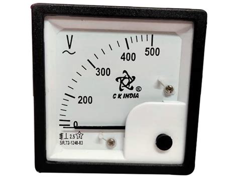 Ac Ck India 72mm 500v Analog Voltmeter Dimension 72x72mm Voltage 220 At Rs 80 Piece In New Delhi