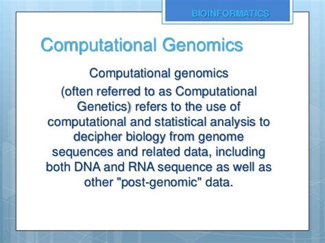 Computational Genomics Bioinformatics Ik