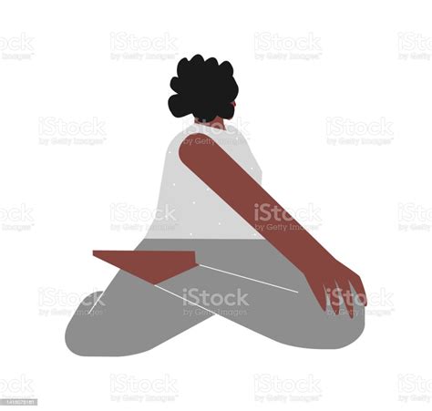 Vector Flat Concept With Female African American Character Sportive