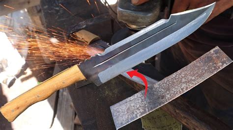 Knife Making Making A Hunting Knife From Leaf Spring YouTube