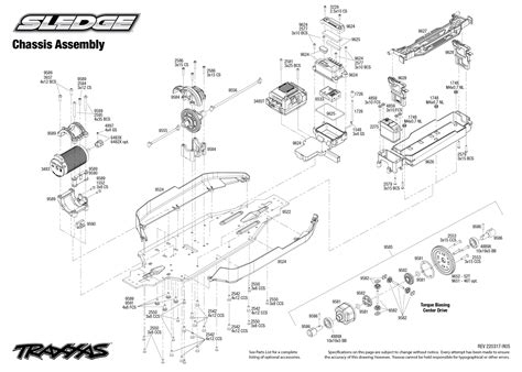 Exploded View Traxxas Sledge 18 4wd Tqi Rtr Chassis Astra