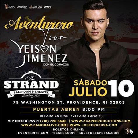 YEISON JIMÉNEZ AVENTURERO TOUR PROVIDENCE Tickets Boletos at The