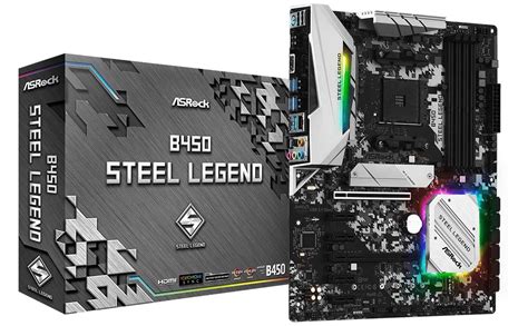 Asrock B450 Steel Legend Amd B450 Ryzen Socket Am4 Atx Desktop Motherboard Wootware