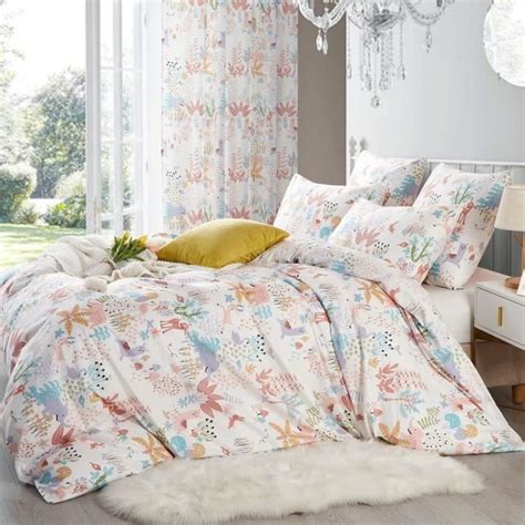 Housse De Couette X Cm Ado Filles Enfant Animaux Feuilles Rose