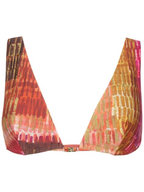 Lenny Niemeyer Top De Bikini Estilo Tri Ngulo Con Estampado Abstracto