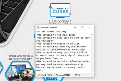 Using Notepad For Note Taking Computer Cures