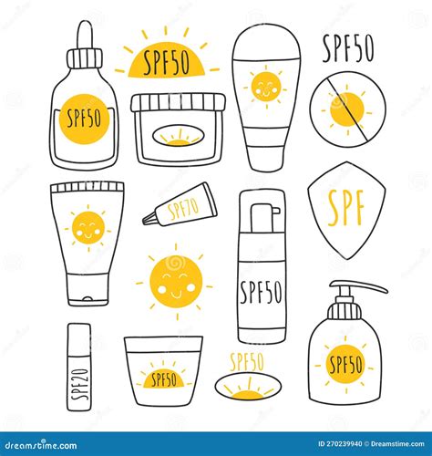 Set Of Sunscreens Lotions With Spf Sunscreen Protection And Sun