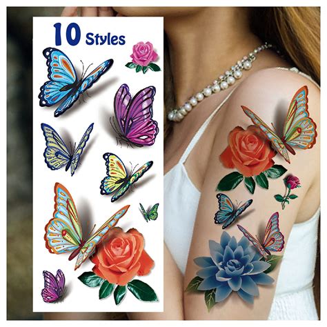 Buy Cerlaza 78 Styles Temporary Tattoos For Women Adults 3d Butterfly