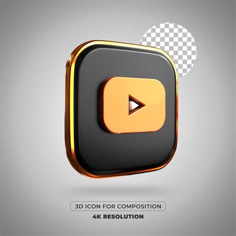 Premium Psd 3d Render Youtube Icon Isolated 4k Resolution