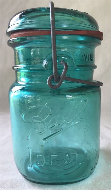 Vintage Ball Ideal Aqua Teal Green Bicentennial Eagle Mason Jar Small