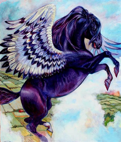 Black Pegasus Painting By Robin Reed Masek Pixels