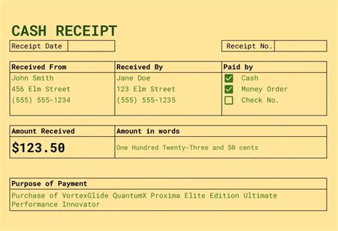 Cash Receipt Template - Coefficient