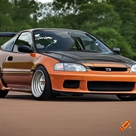 Burnt Orange 1993 Honda Civic Hatchback With Carbon Fiber Hood And Hood