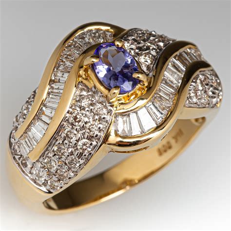 Tanzanite And Diamond Ring 14k Yellow Gold